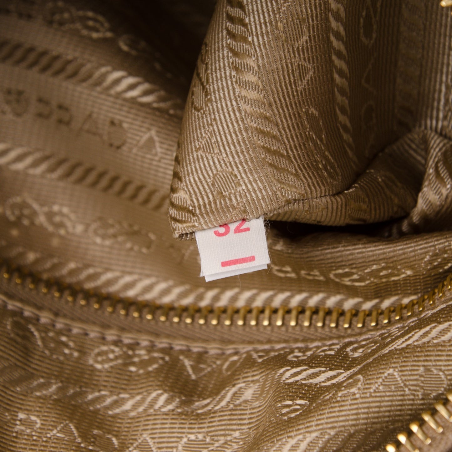 Saffiano Perforated Striped Boston Cuoio Mimosa