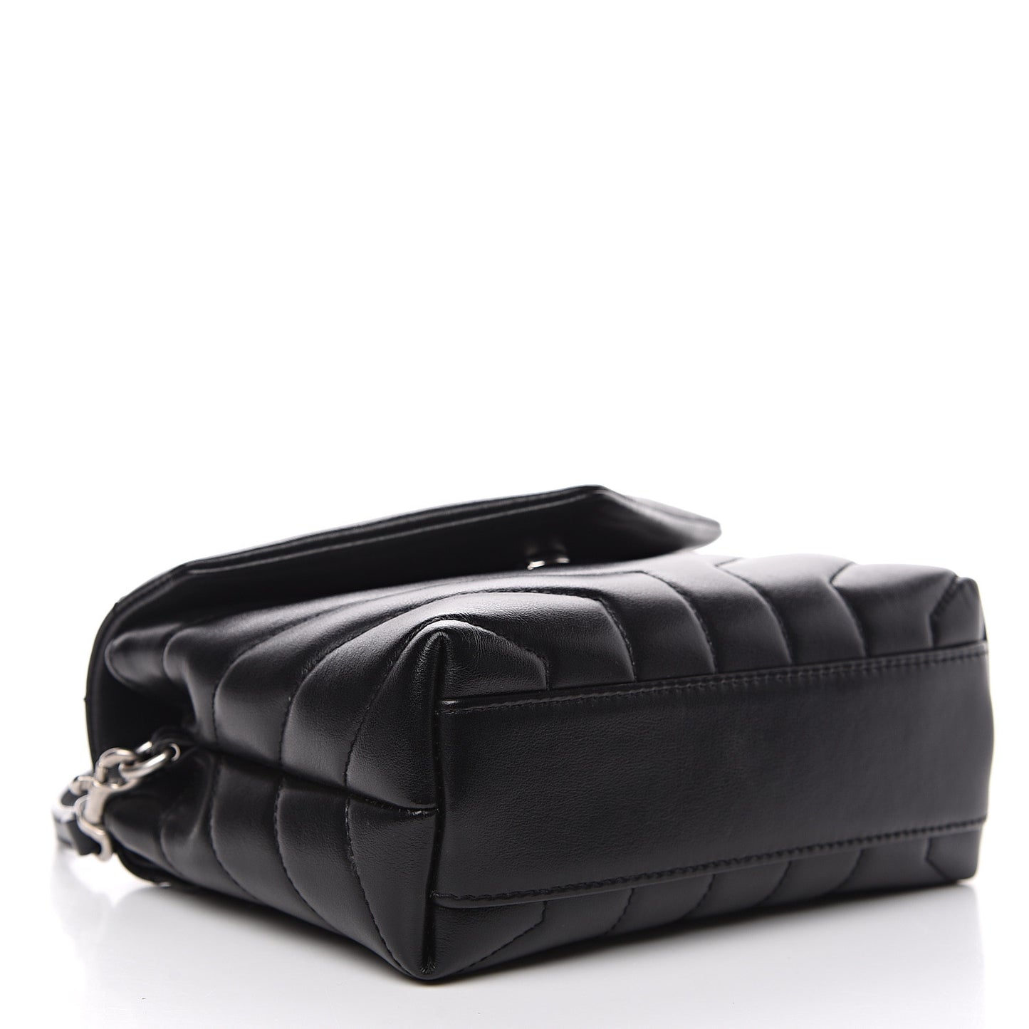 Calfskin Y Quilted Monogram Toy Loulou Crossbody Bag Black