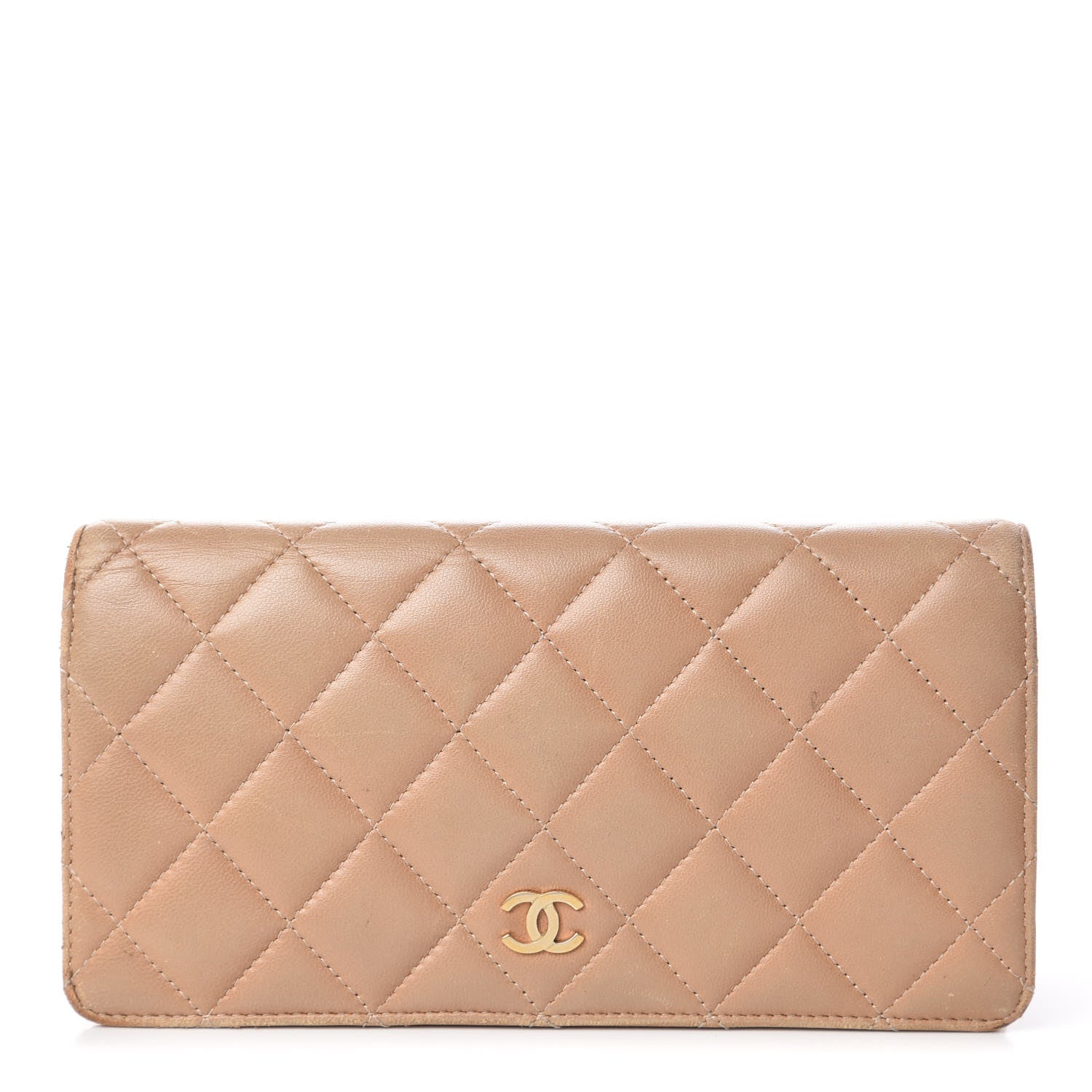 Chanel Lambskin Quilted Yen Wallet Beige 1 of 18