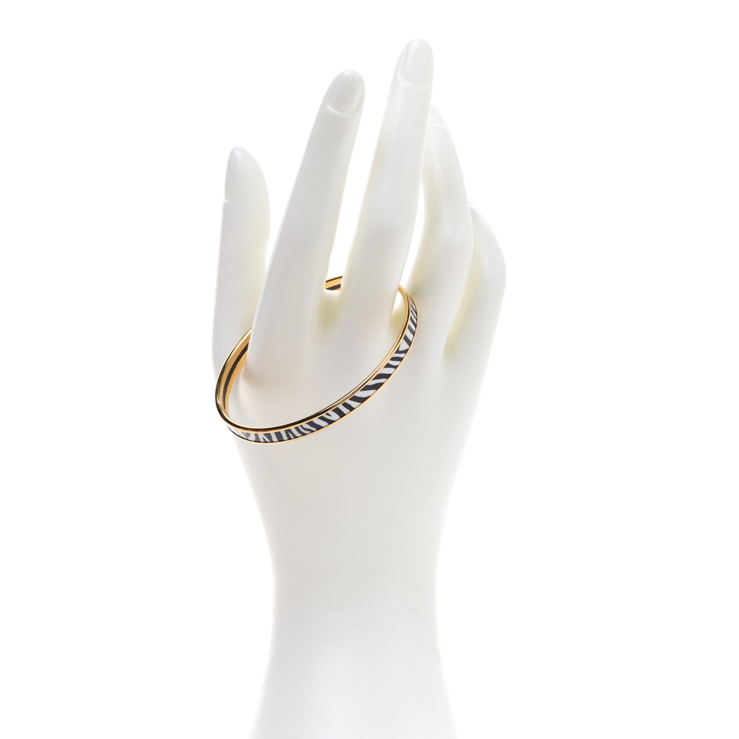 Enamel Printed Extra Narrow Zebres De Tanzanie Bracelet 62 Beige Blue