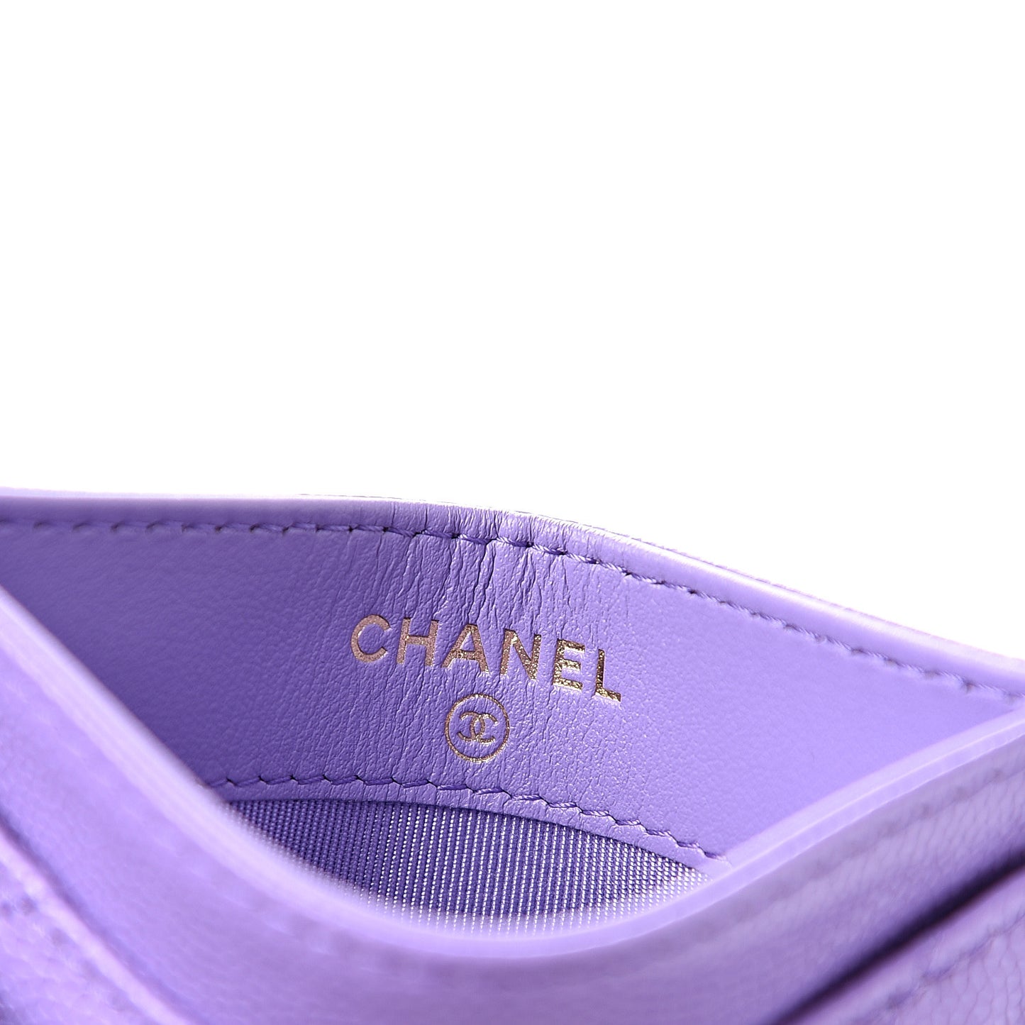 Caviar Quilted Card Holder Purple