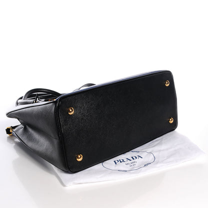 Prada Saffiano Lux Bi-Color Tote Bluette Black 4 of 9