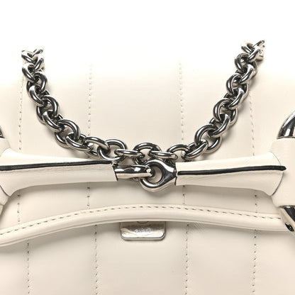 Gucci Nappa Vertical Matelasse Small Maxi Horsebit Chain Shoulder Bag Great White 7 of 9