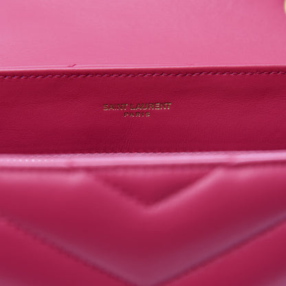 Saint Laurent Calfskin Y Quilted Monogram Small Loulou Chain Satchel Fresh Fuchsia 5 of 11