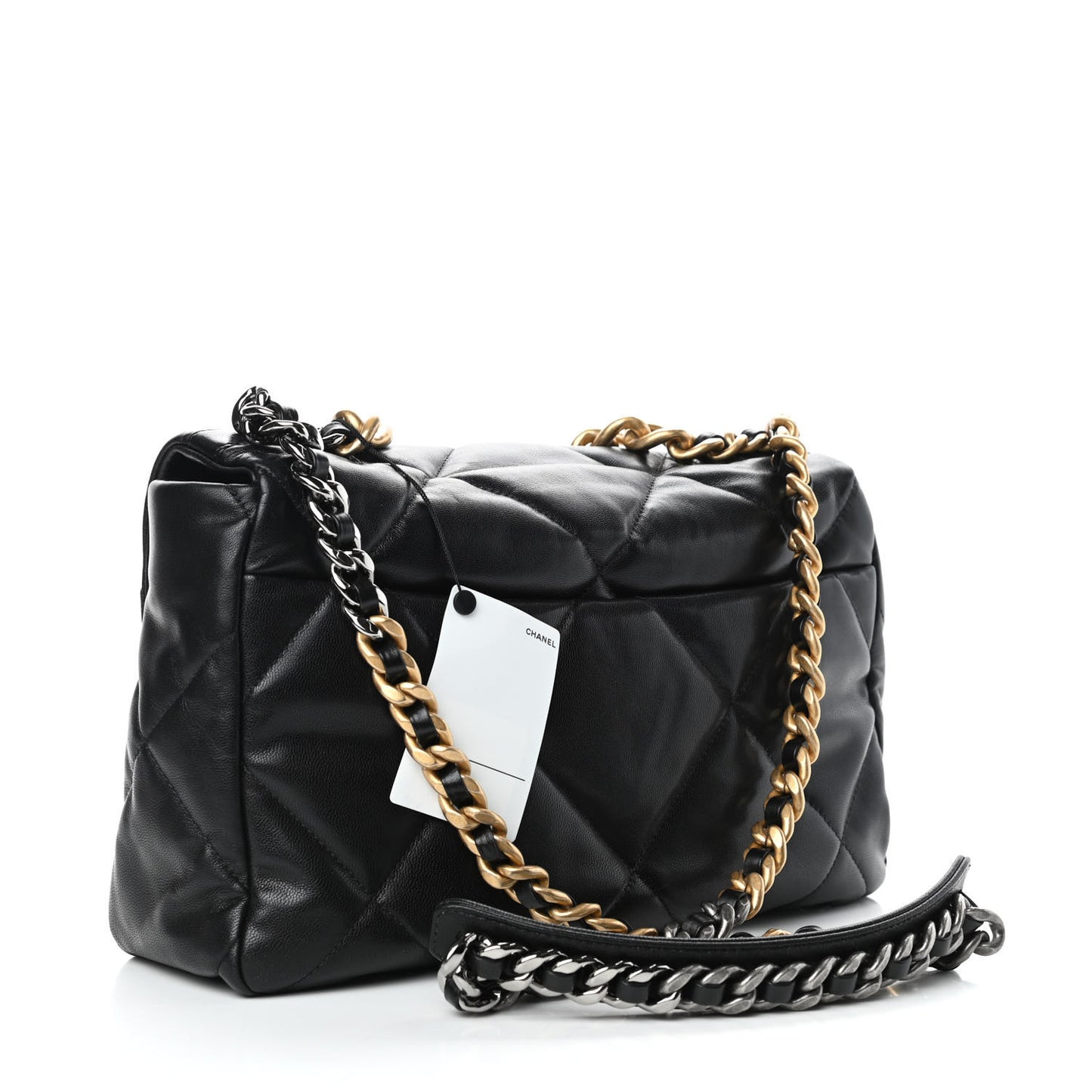Goatskin Quilted Large Chanel 19 Flap Black