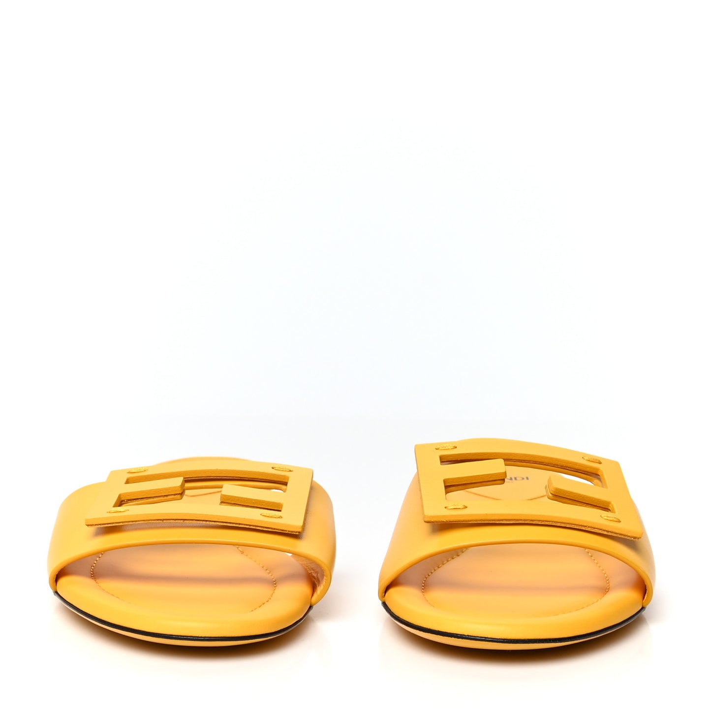 Vitello Cuoio Baguette Flat Slide Sandals 39 Mimosa