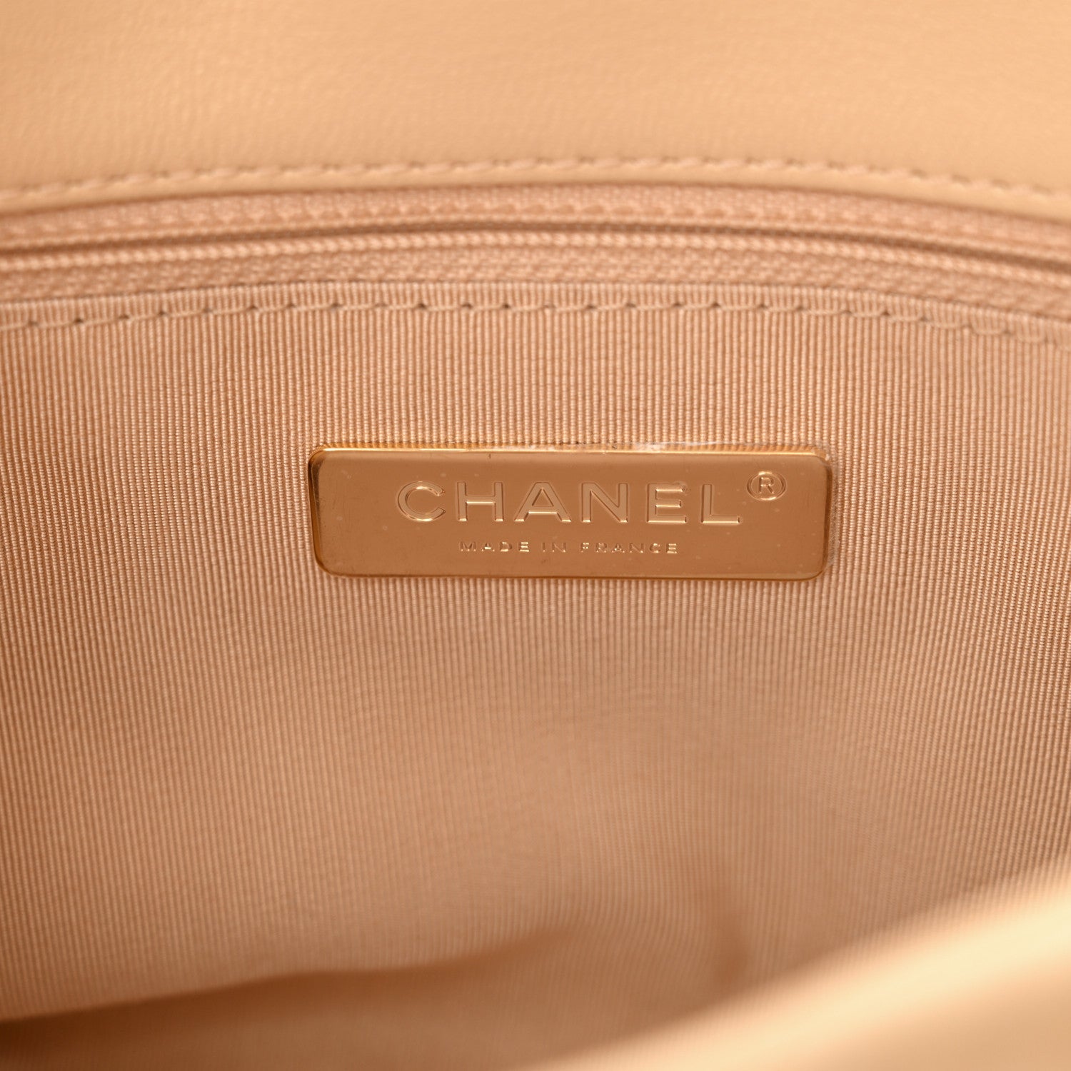 Chanel Shiny Goatskin Quilted Medium Chanel 19 Flap Beige 6 of 11