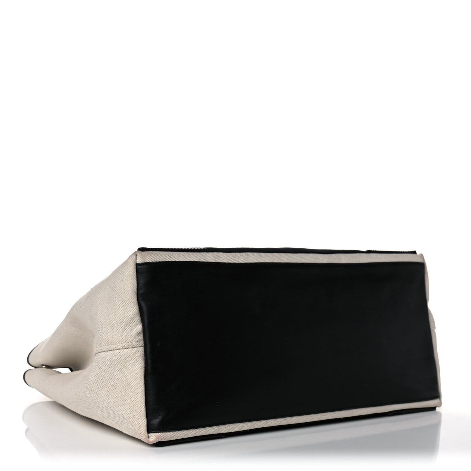 Balenciaga Cotton Canvas Calfskin M Navy Cabas Natural Black 4 of 16