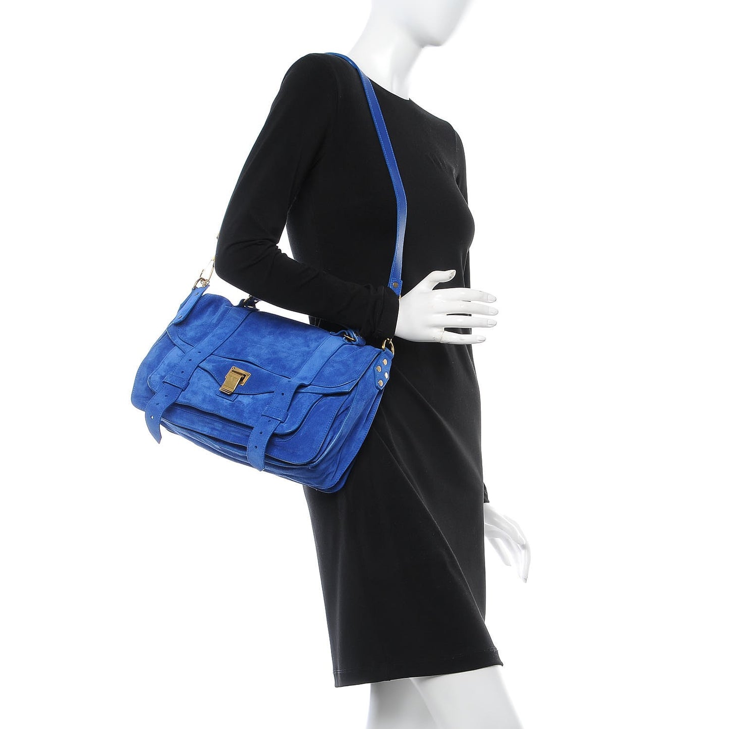 Suede PS1 Medium Satchel Royal Blue
