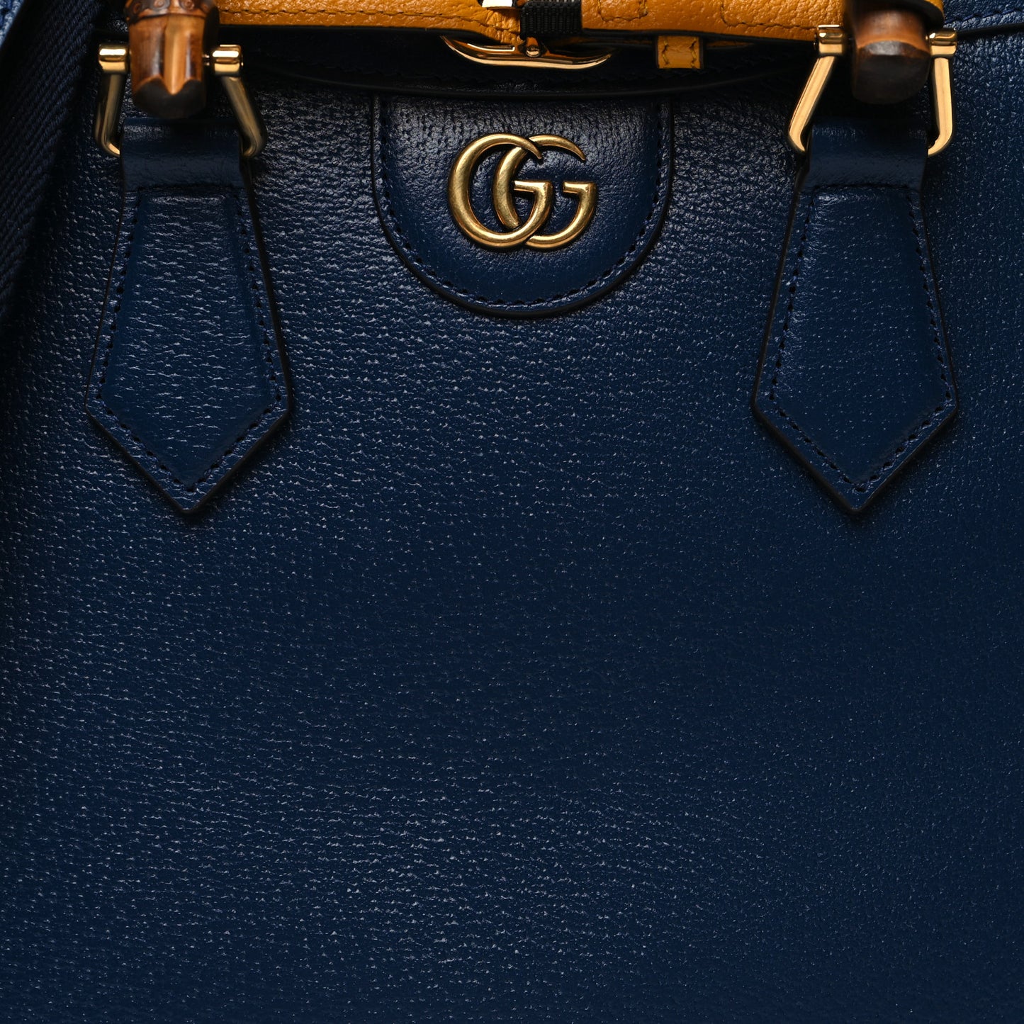 Textured Dollar Calfskin Web Small Diana Tote Bag Royal Crop