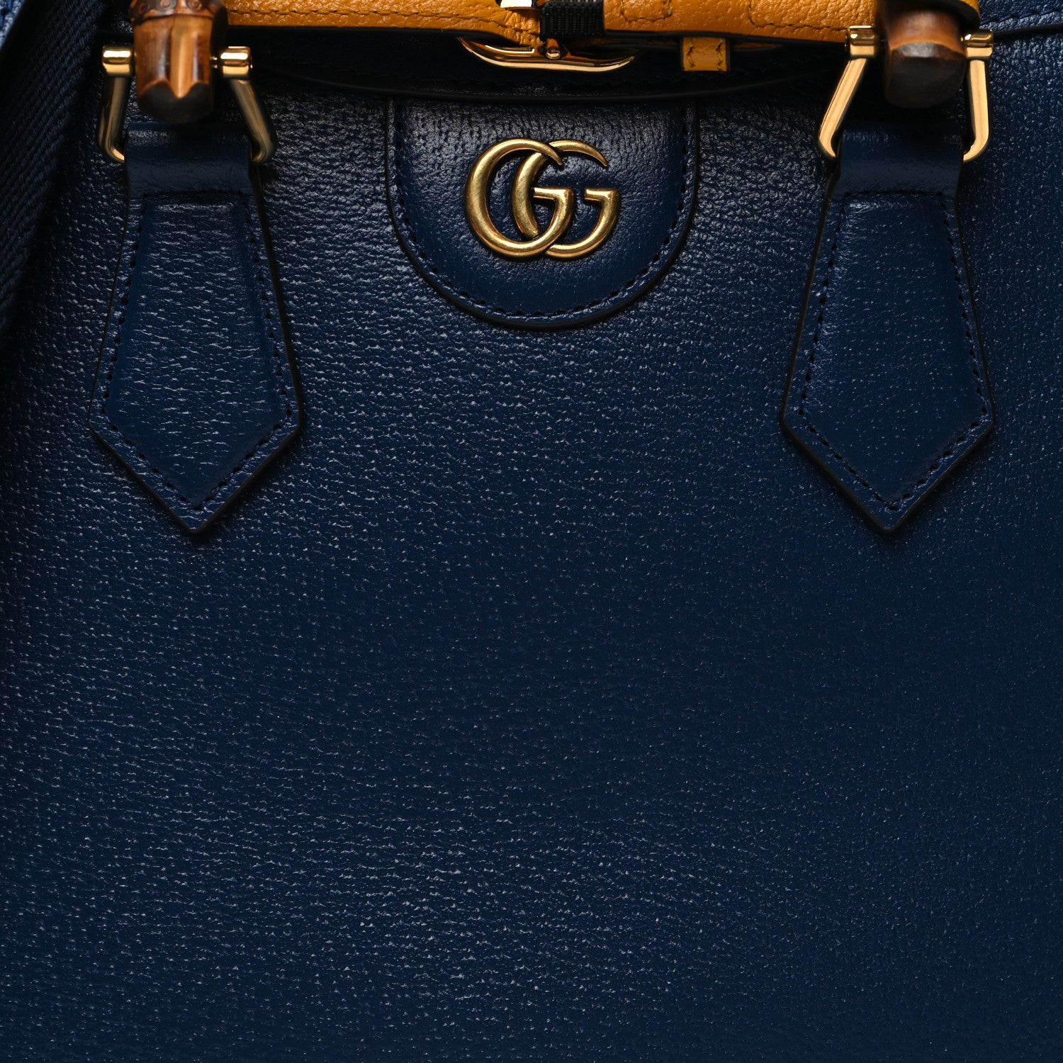 Gucci Textured Dollar Calfskin Web Small Diana Tote Bag Royal Crop 7 of 9