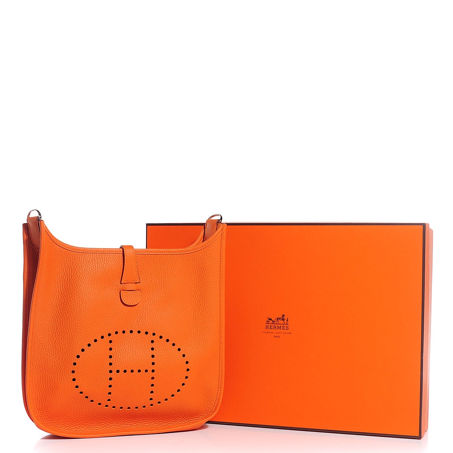 Hermes Taurillon Clemence Evelyne III PM Orange 15 of 15