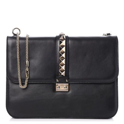 Valentino Garavani Vitello Large Glam Lock Rockstud Flap Black 1 of 7