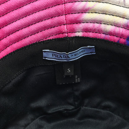 Prada Used Denim Tie Dye Metal Triangle Logo Womens Bucket Hat S 7 of 7
