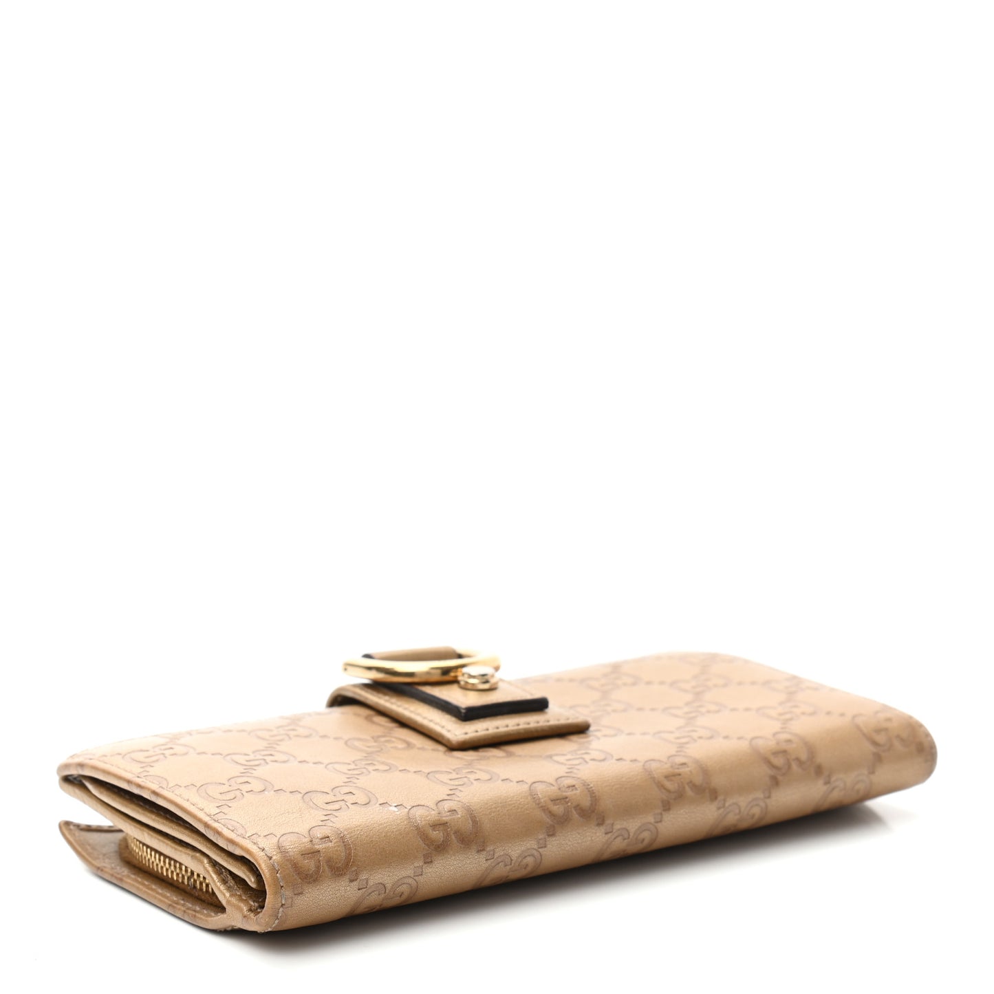 Metallic Guccissima Abbey Continental Wallet Gold