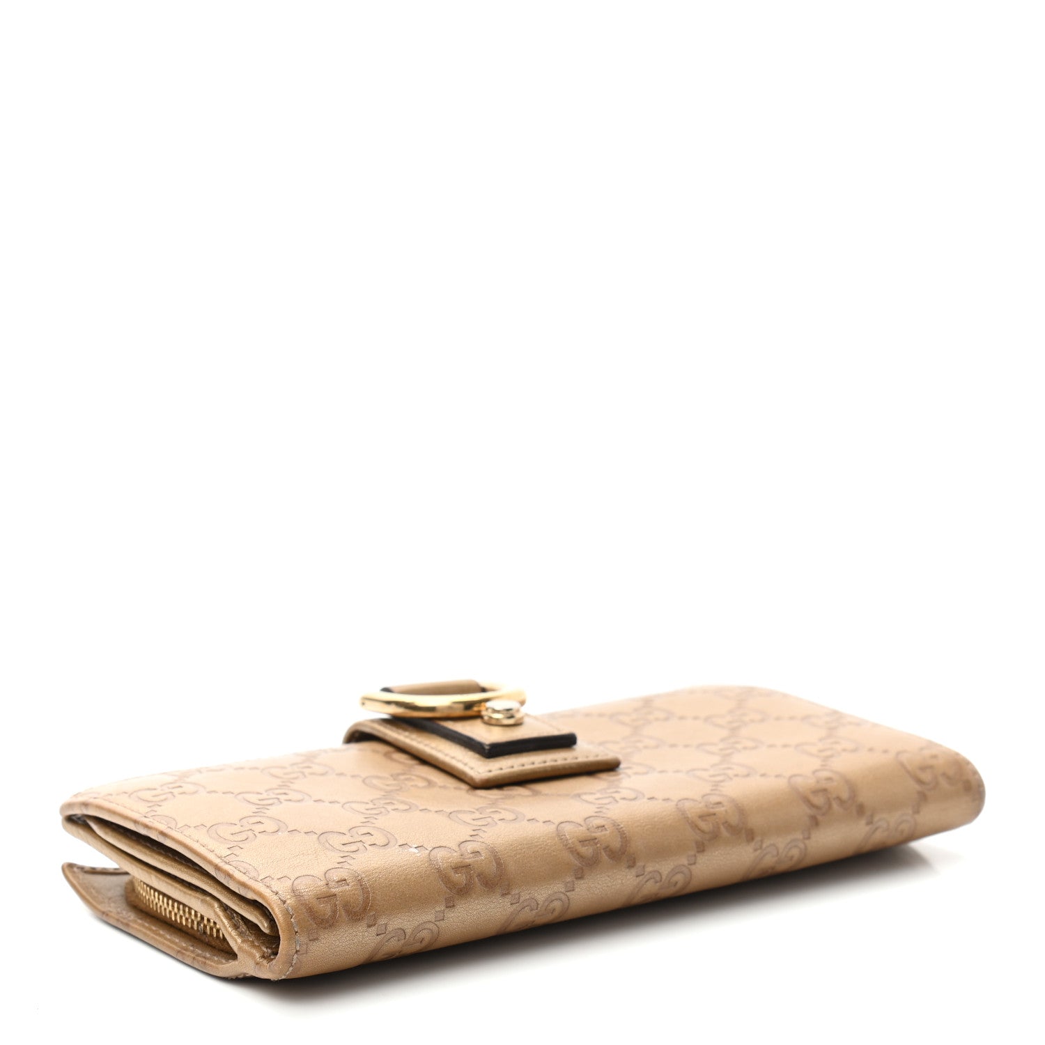 Gucci Metallic Guccissima Abbey Continental Wallet Gold 4 of 11
