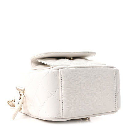 Chanel Caviar Quilted CC Mini Classic Backpack White 4 of 11