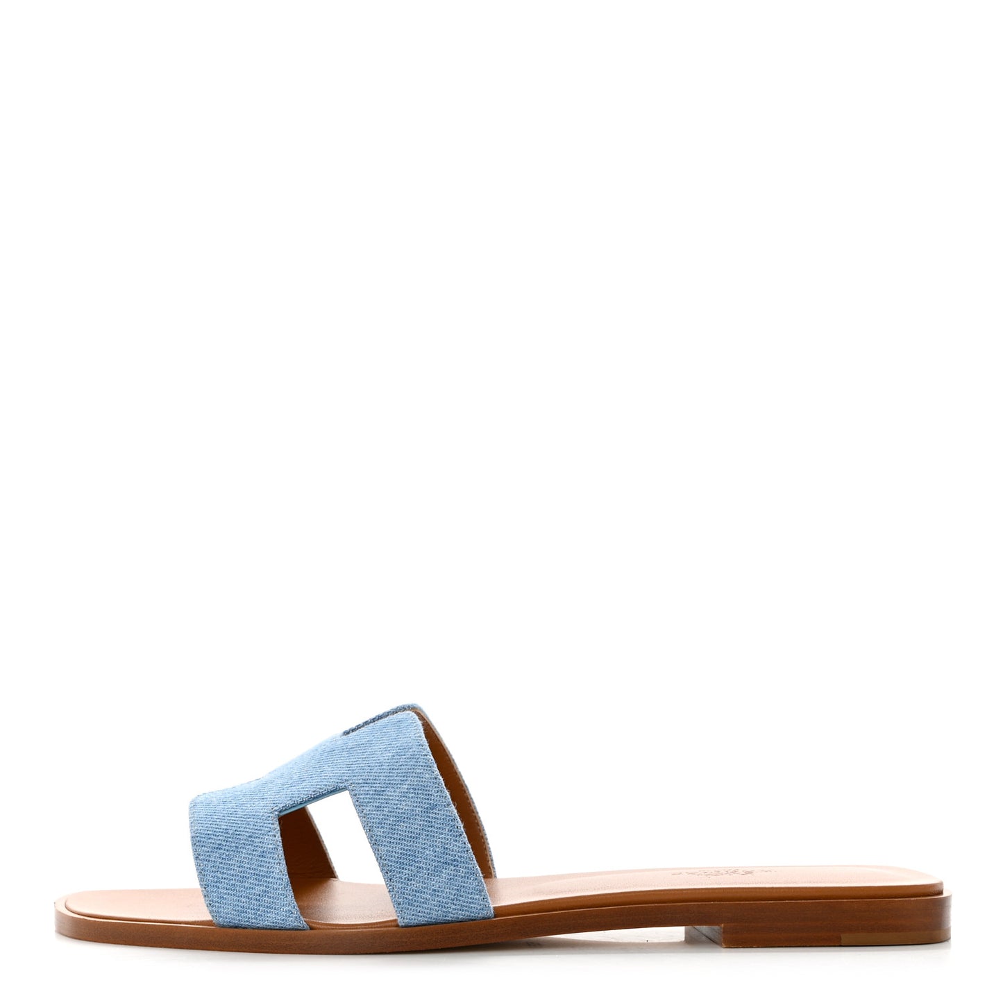Denim Canvas Oran Sandals 38.5 Bleu Clair