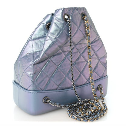 Chanel Iridescent Lambskin Calfskin Quilted Gabrielle Backpack Light Purple 3 of 11