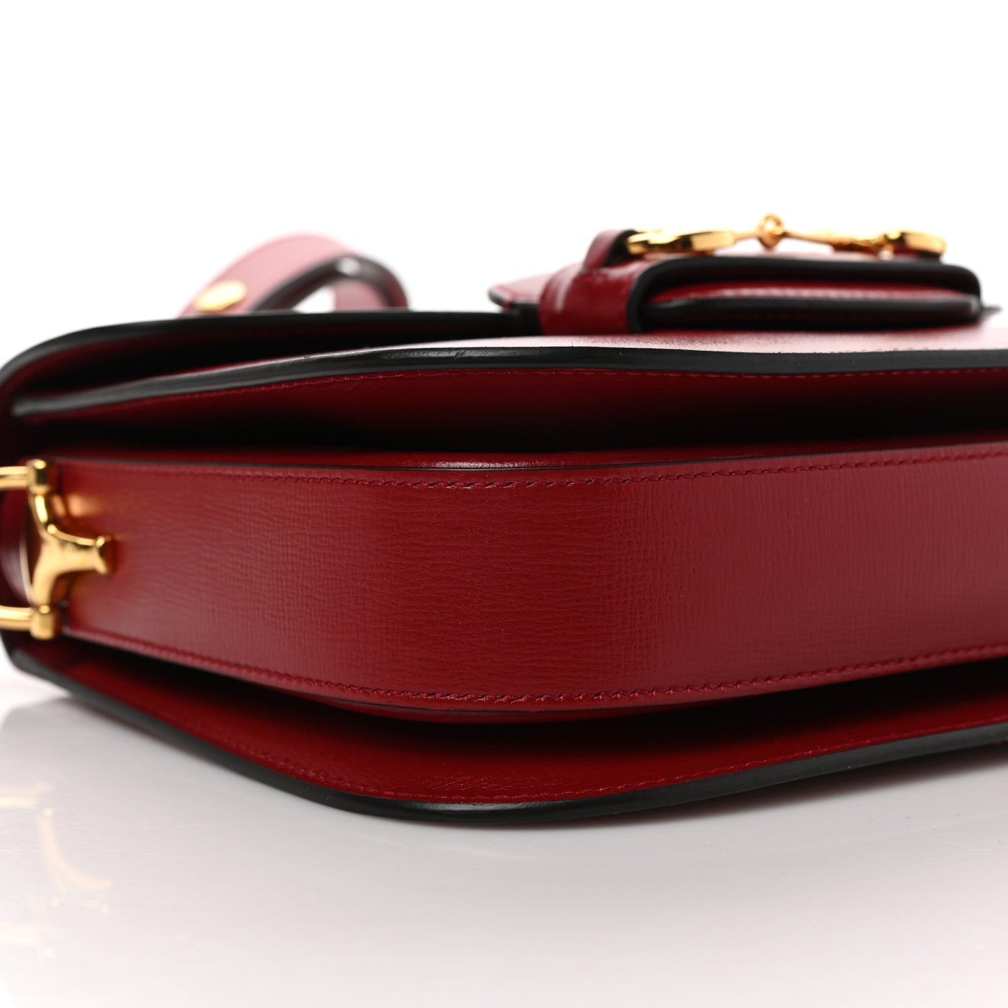 Azalea Calfskin Horsebit 1955 Shoulder Bag New Cherry Red