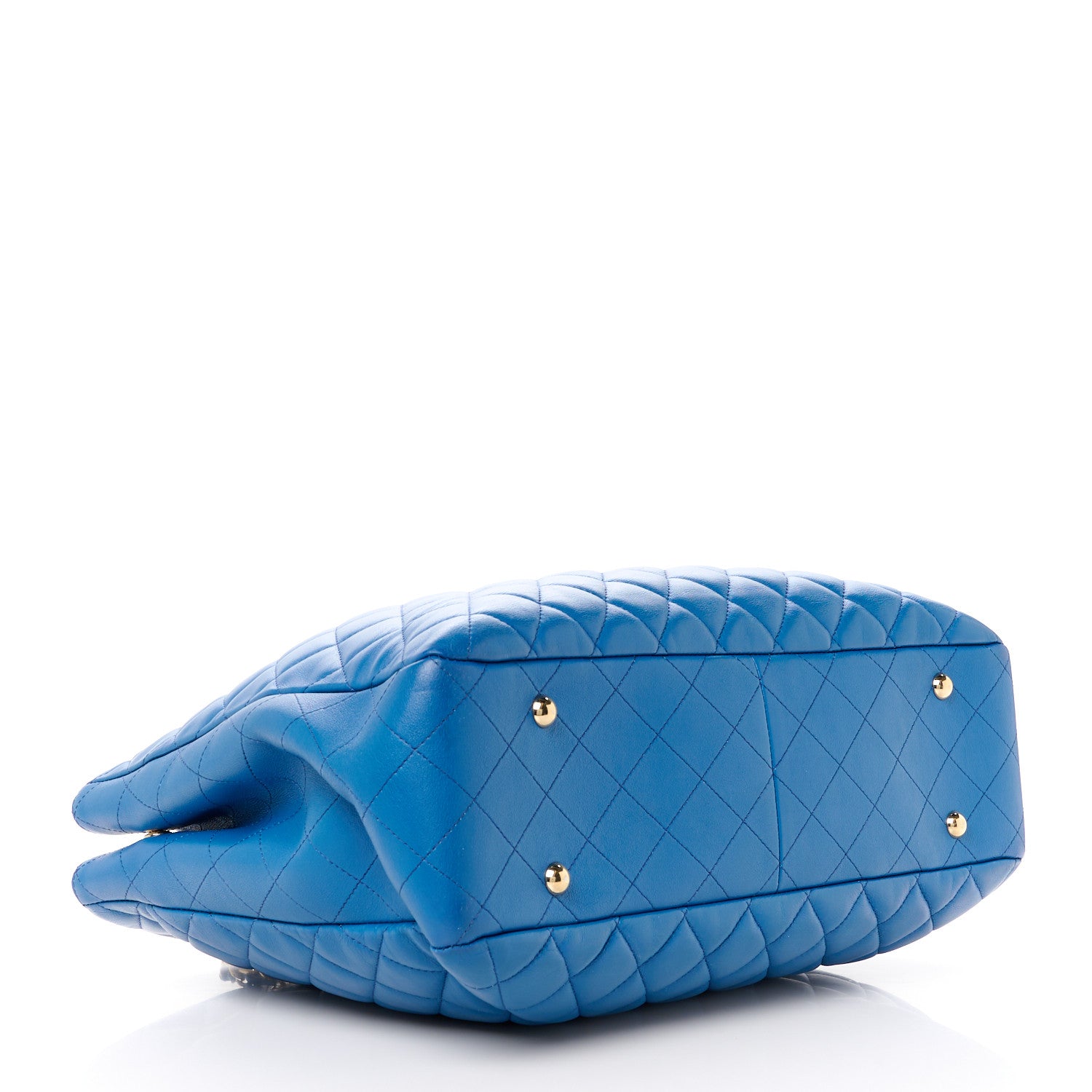 Chanel Lambskin Quilted Large Classic Shopping Tote Blue 4 of 11