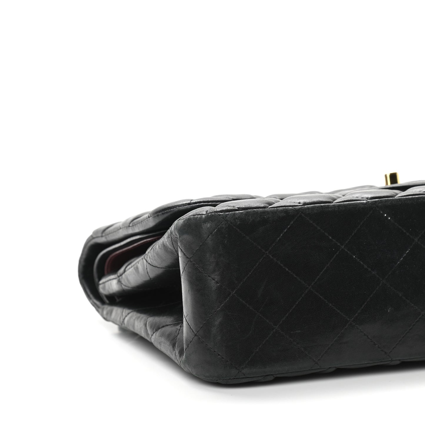 Lambskin Quilted Jumbo Double Flap Black