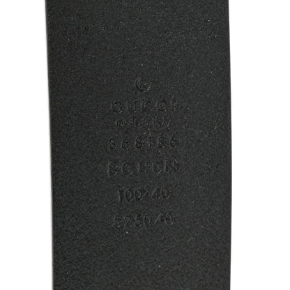 Gucci Selleria Calfskin Nickel Interlocking G 37mm Belt 100 40 Black 3 of 5