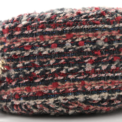 Chanel Tweed Quilted Round Clutch With Chain Red 9 of 11