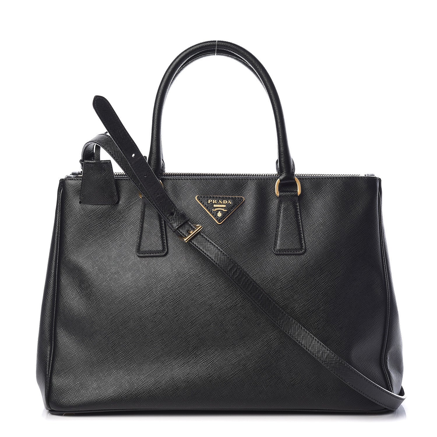 Prada Saffiano Medium Galleria Double Zip Tote Black 1 of 12