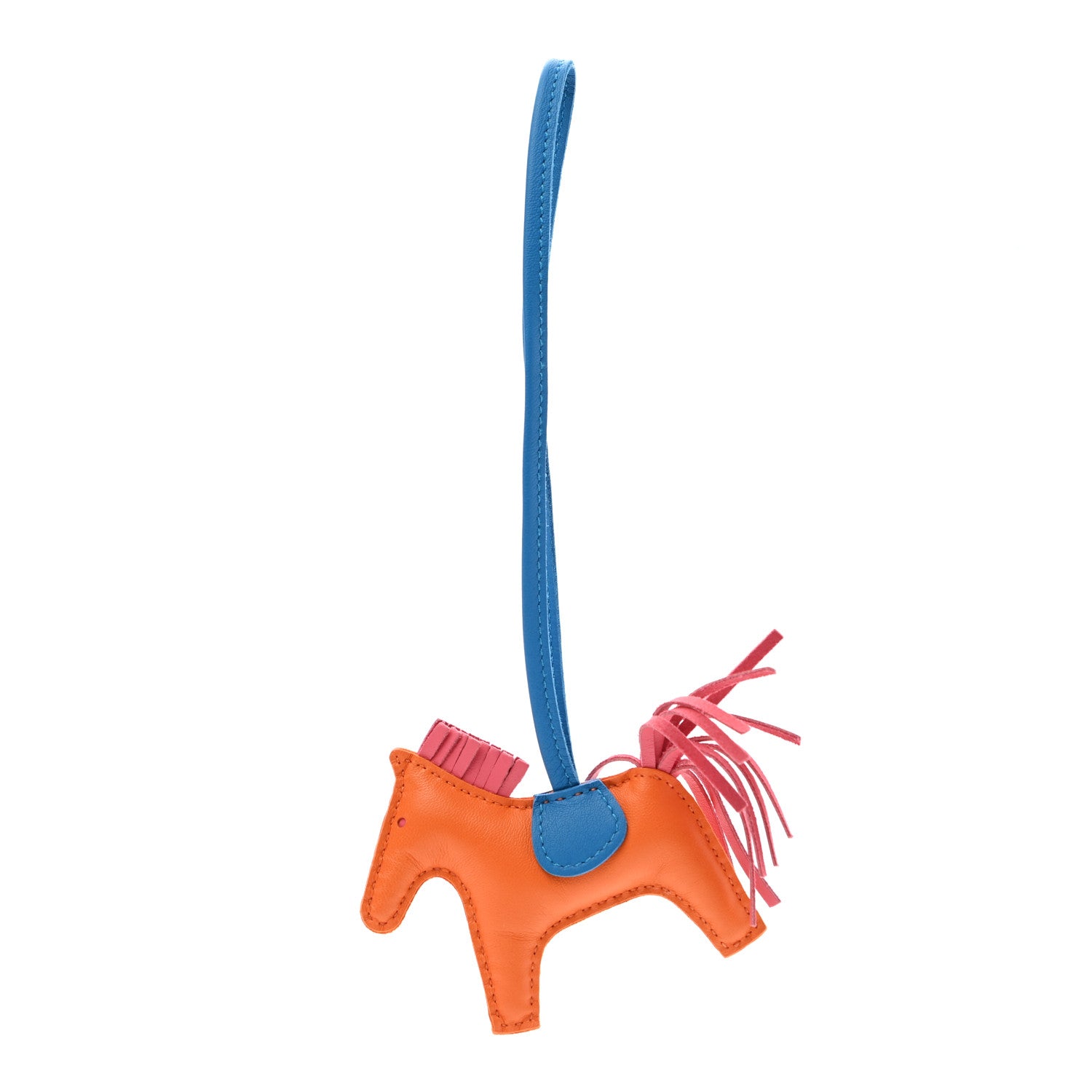 Hermes Milo Lambskin Grigri Rodeo Horse Bag Charm PM Orange Bleu Zanzibar Rose Azalee 1 of 3