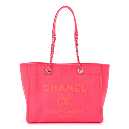 Chanel Mixed Fibers Small Deauville Tote Pink Orange 1 of 10