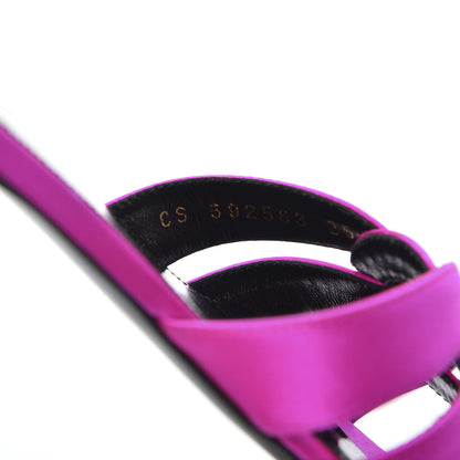 Saint Laurent Silk Tribute 05 Slide Sandals 35.5 Fushia Flash 10 of 11