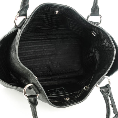 Prada Vitello Daino Side Pocket Tote Nero Black 5 of 8