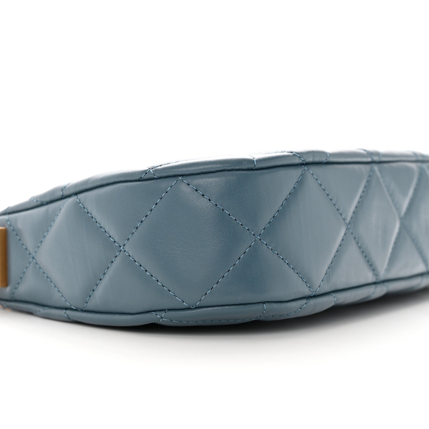 Chanel Crumpled Calfskin Quilted Braided CC Hobo Blue 9 of 13