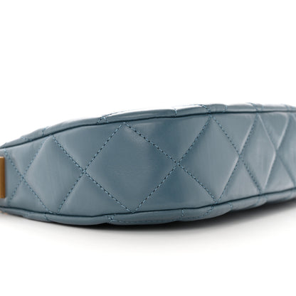 Chanel Crumpled Calfskin Quilted Braided CC Hobo Blue 9 of 13