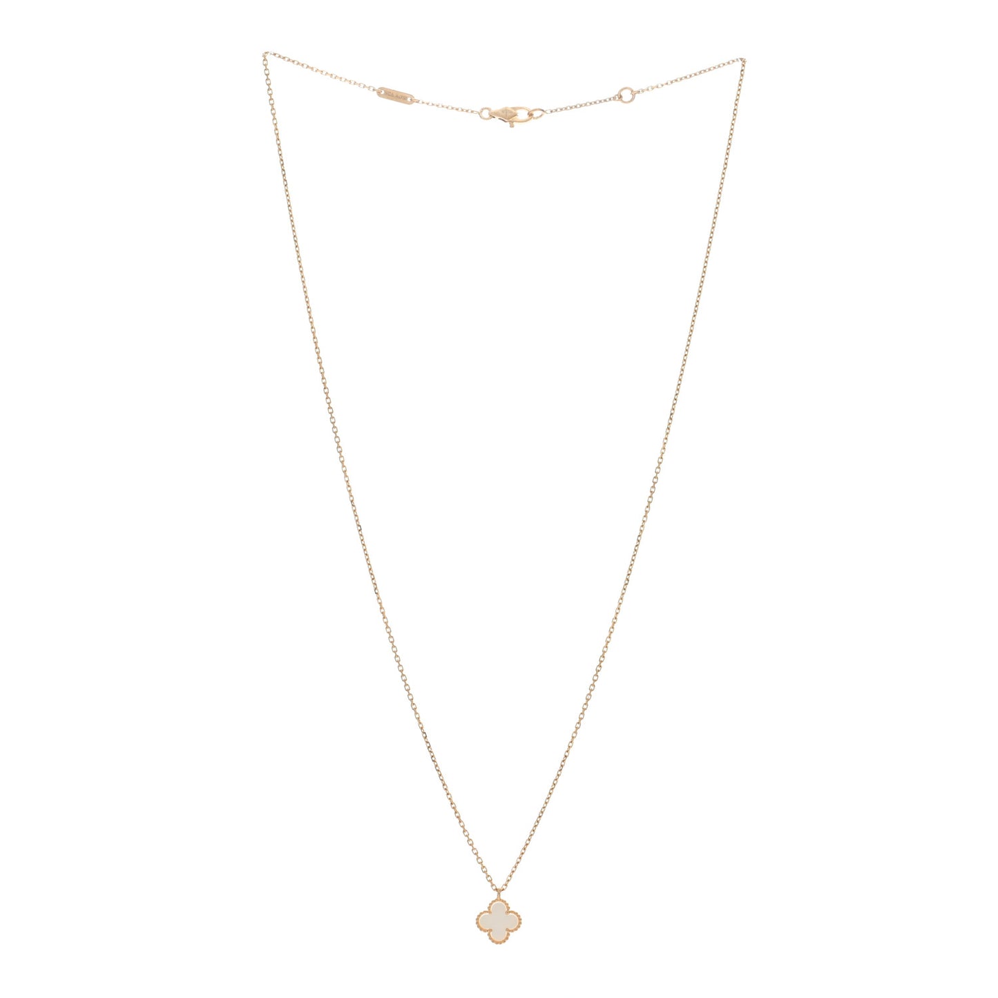 18K Yellow Gold Mother of Pearl Sweet Alhambra Pendant Necklace