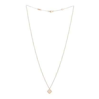 Van Cleef & Arpels 18K Yellow Gold Mother of Pearl Sweet Alhambra Pendant Necklace 2 of 5