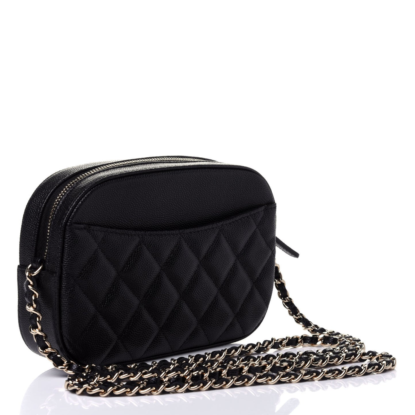 Caviar Quilted Vanity With Chain Black