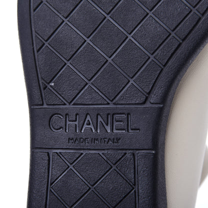 Chanel Lambskin Patent Cap Toe CC Sneakers 35.5 White Black 8 of 12