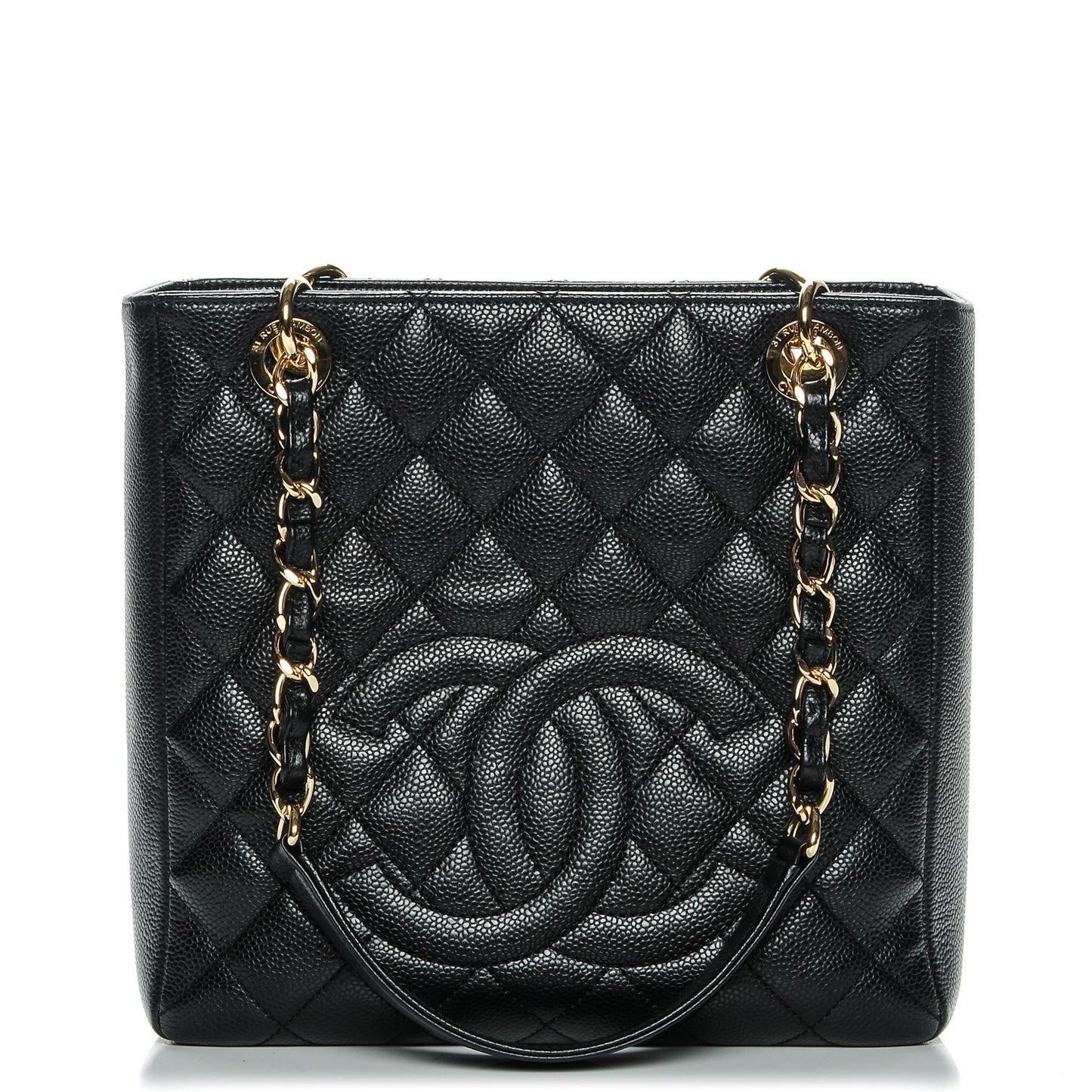 Caviar Quilted Petit Shopping Tote PST Black