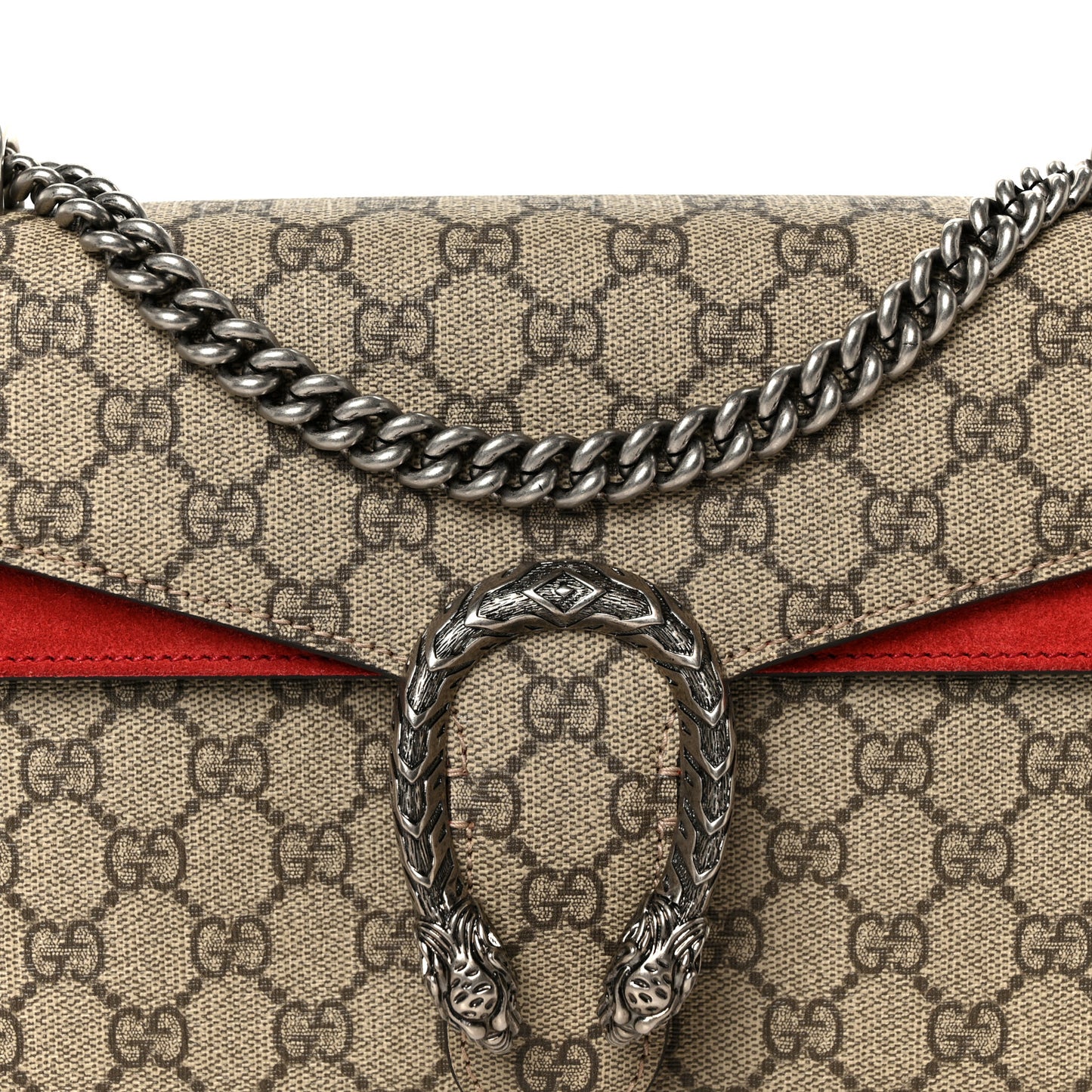 GG Supreme Monogram Small Dionysus Shoulder Bag Red
