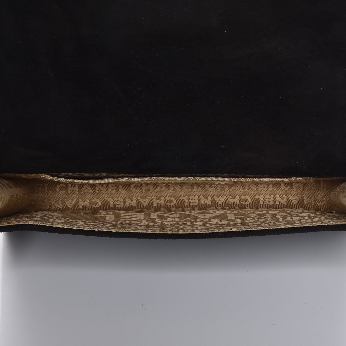 Suede Quilted Bible Book CC Clutch Black