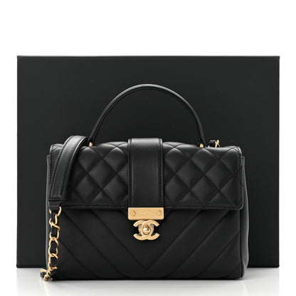 Chanel Calfskin Quilted Chevron In The City Bag Black 11 of 11