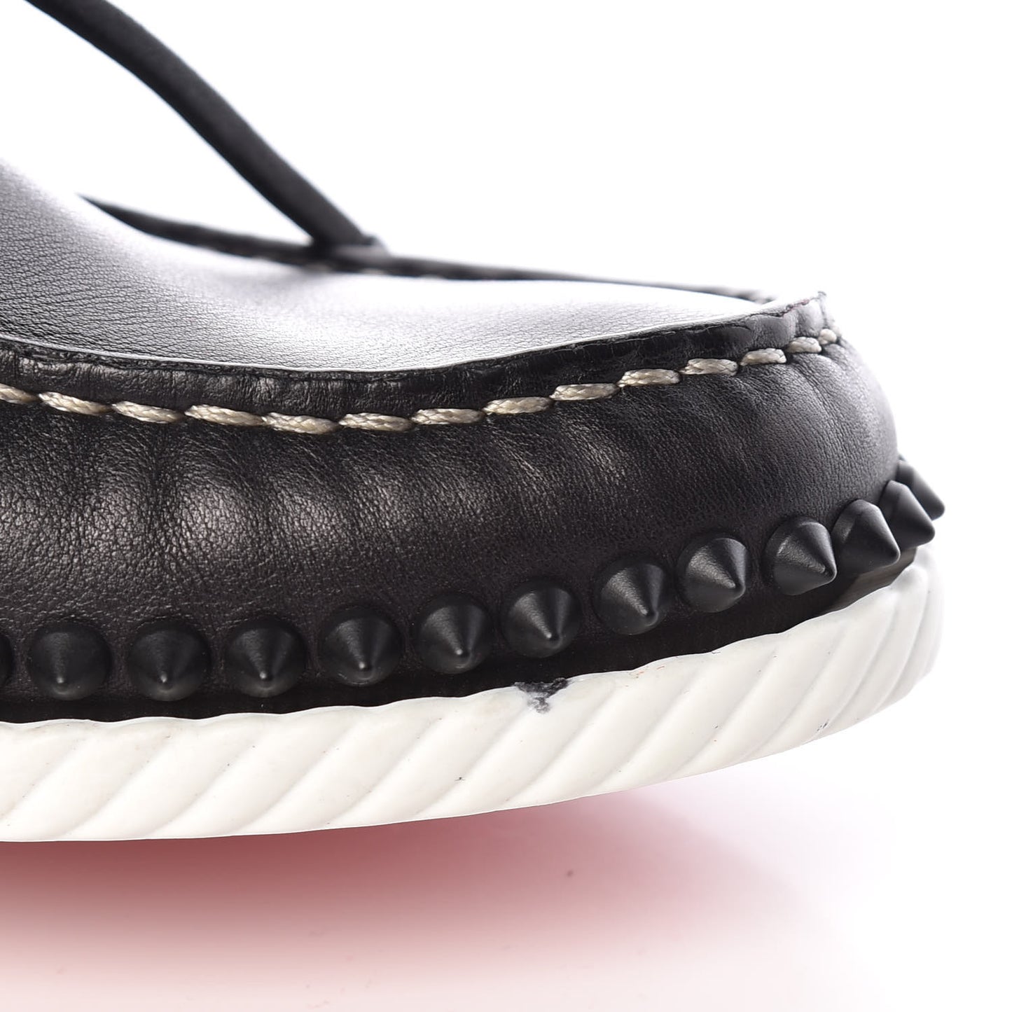 Calfskin Mens Steckel Spikes Boat Shoe 39 Black