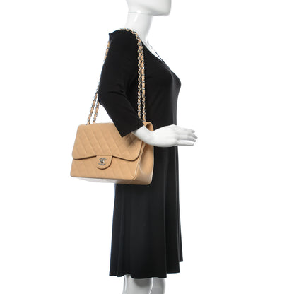 Chanel Caviar Quilted Jumbo Double Flap Light Beige 3 of 11