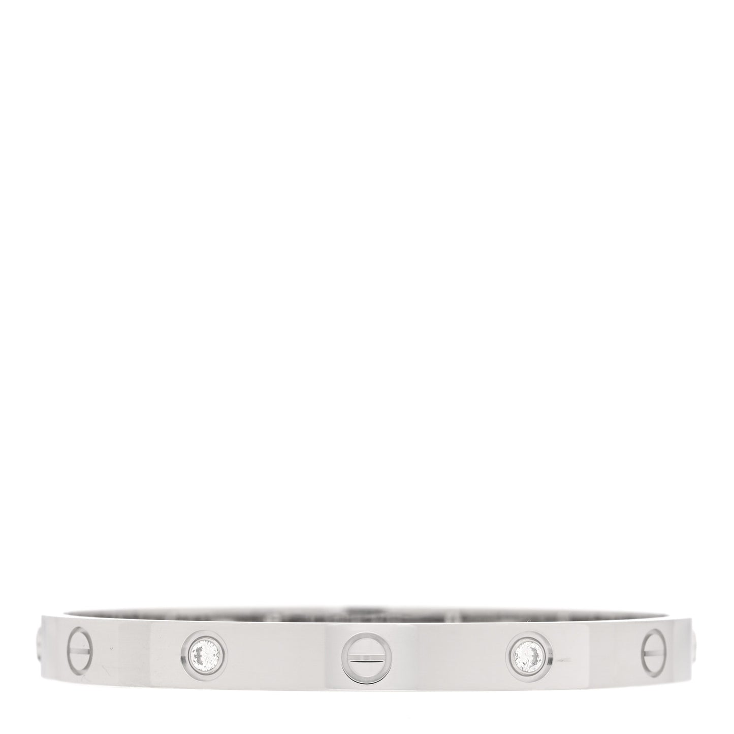 18K White Gold 4 Diamond Love Bracelet 17