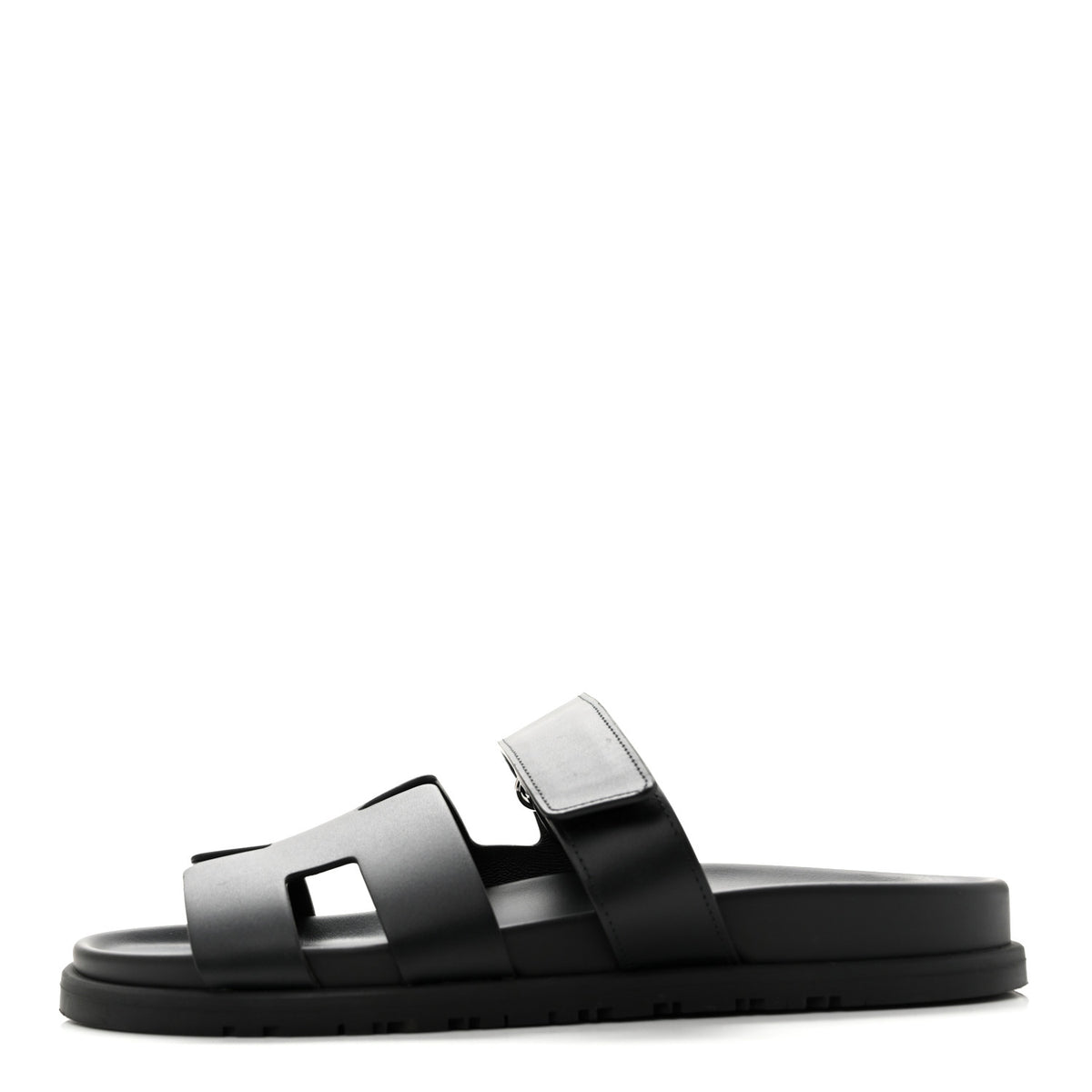 Hermes Calfskin Womens Chypre Sandals 39 Black 1 of 10