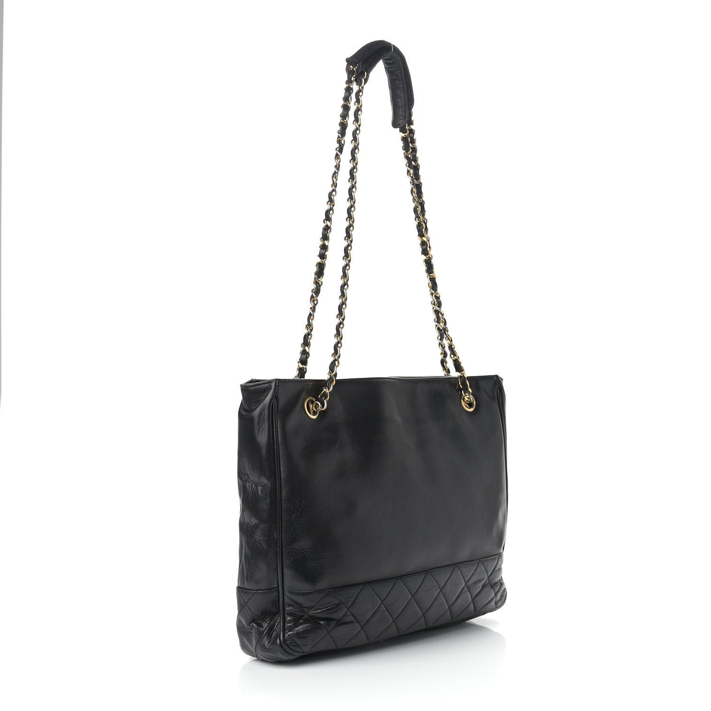 Lambskin Quilted Shoulder Bag Black