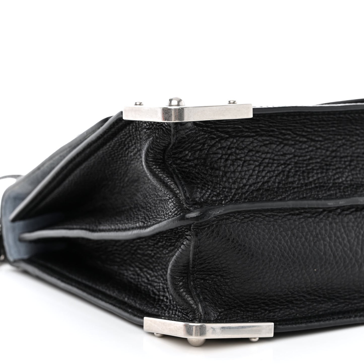 Glace Calfskin Large Soft Cahier Bag Black