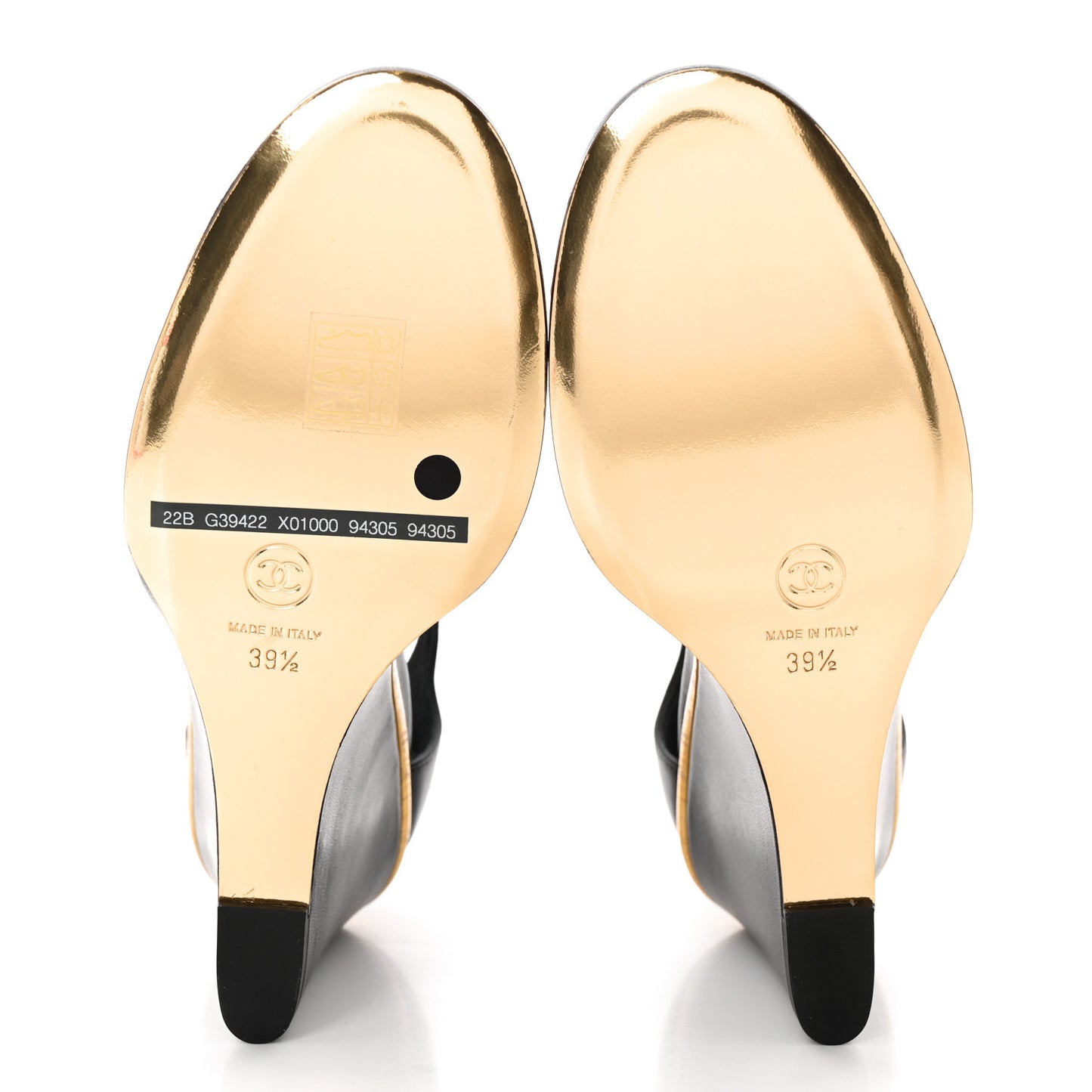 Lambskin Cap Toe Open Wedge 39.5 Black